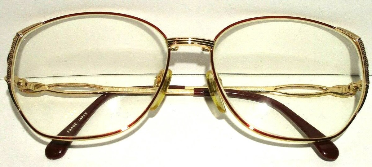Vintage GIVENCHY Eyeglass Frames Burgundy & Gold tone 58  display picture 1