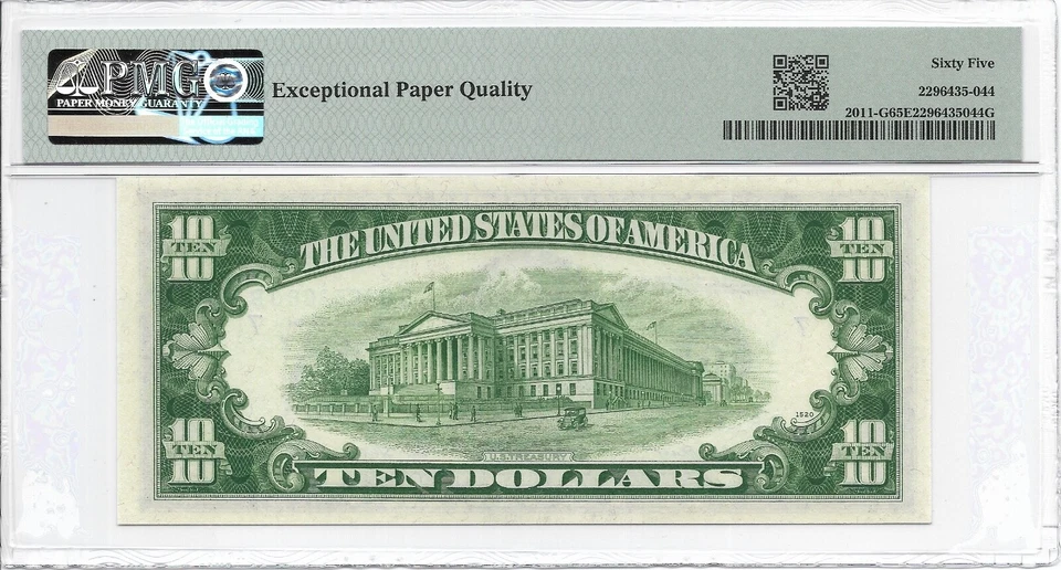 1950A $10 CHICAGO FRN. PMG GEM Uncirculated 65 EPQ Banknote. - Image 2 of 2