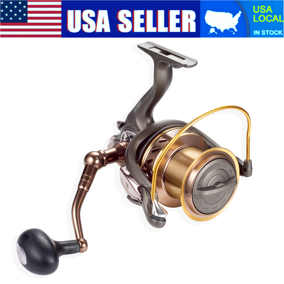 Long Shot Spinning Fishing Reel Saltwater 40/48LB Heavy Duty Casting - Main Image