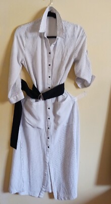 Zara Basic Collection Black & White Striped dress Size: M Medium, 100% viscosa
