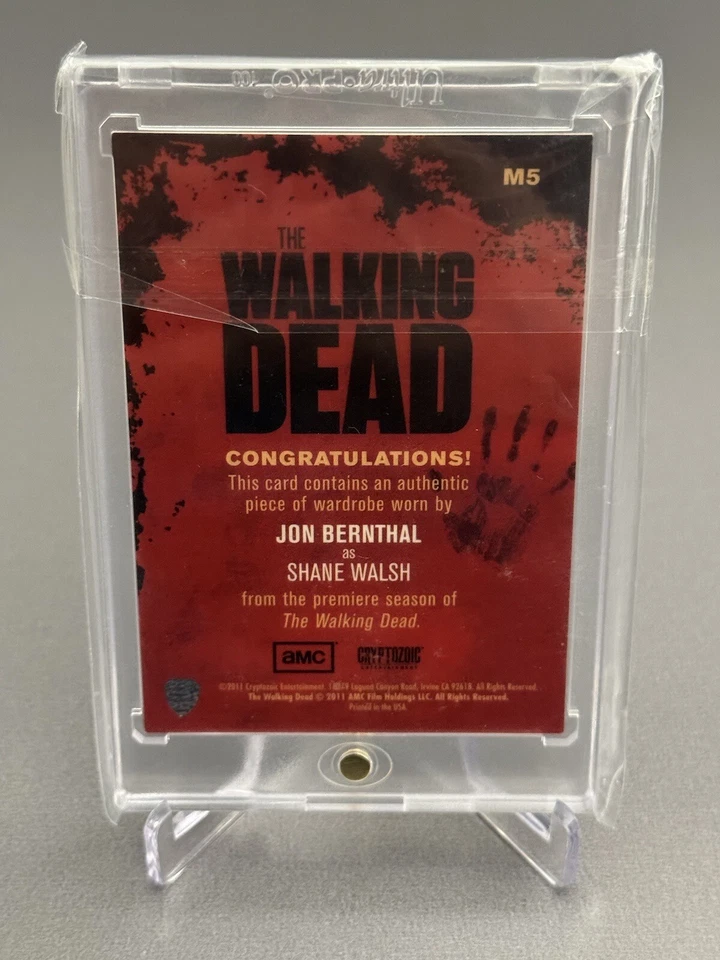 2011 Cryptozoic Walking Dead Wardrobe Jon Bernthal Shane Walsh STITCHING VARIANT - Image 2 of 2