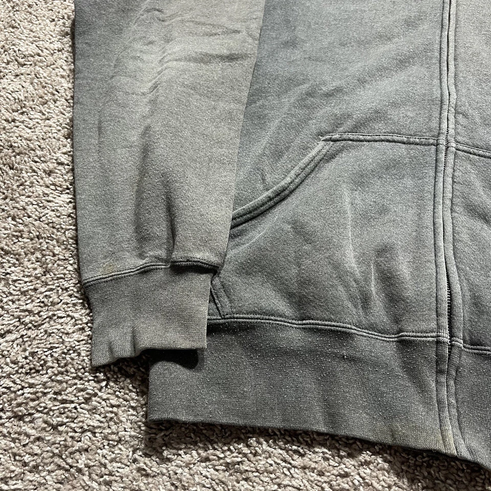 Vintage Pro Spirit Full Zip Hoodie Mens XL Grey Black Faded Grunge Sweatshirt - Image 3 of 4