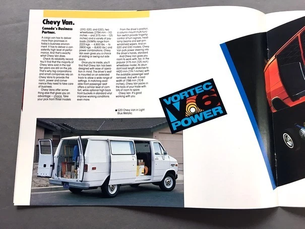 1986 Chevrolet Chevy Van and Sportvan Canada Car Sales Brochure Catalog  G10 G20 Foto 3 de 4
