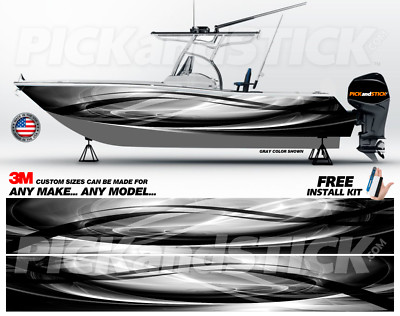 Deepwater Fishing Boat Wrap 3M Cast Vinyl Wrap - Custom Sizes - Made in USA