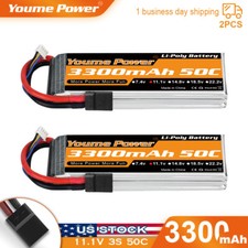 2pcs 11.1V 3300mAh 3S Tr plug LiPo Battery 50C for RC Car Truck Quad Boat