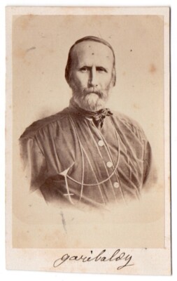 foto cdv c. 1865 - Portrait von Guiseppe Garibaldi - Politisches Italien