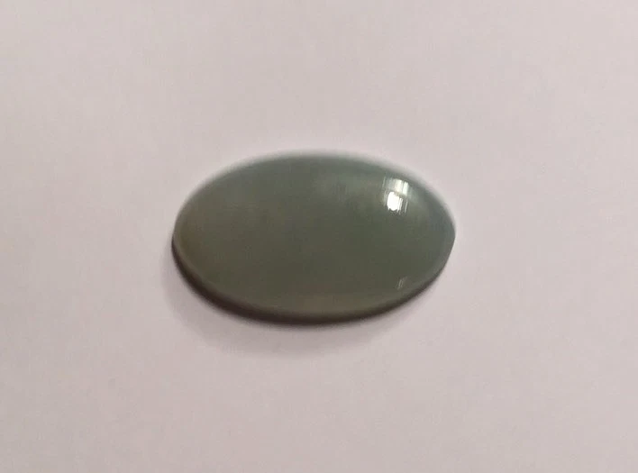 antique Japan Carved JADEITE / JADE 1 Light Translucent Green CABOCHON 30x18mm - Image 2 of 4