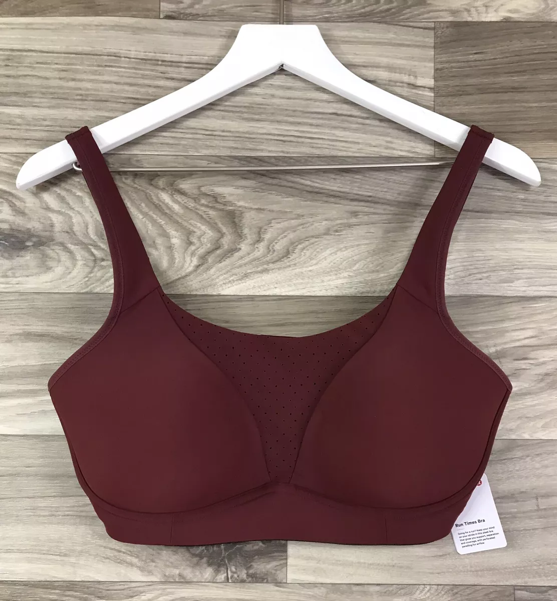 Lululemon Run Times Bra Size 36 DD Red Merlot RDMR 26148