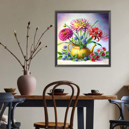 5d DIY Vollrunde Bohrer Diamant Malerei Blumen Kit Home Decor Craft 40x40 cm - Bild 11 von 12