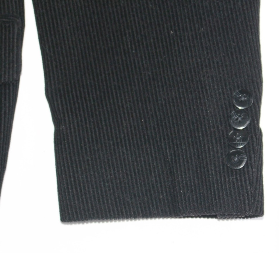 Samuelsohn CORDUROY Sport Coat Blazer WOOL Jacket Sz 40 Short 40S Black