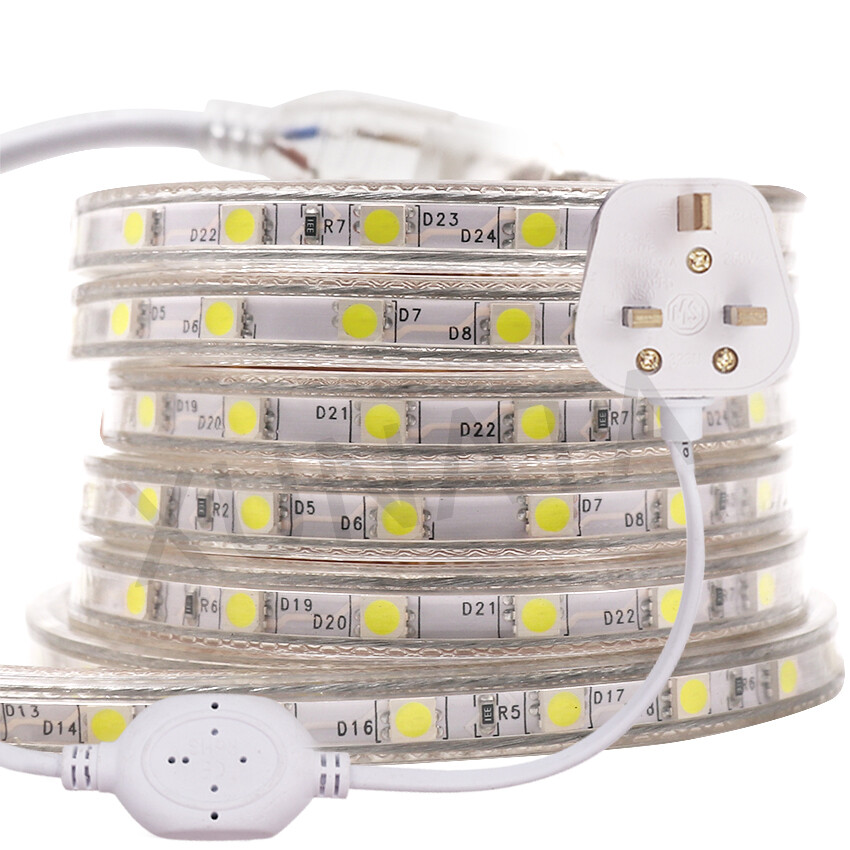 220V Mains Plug In LED Strip Lights Waterproof Rope Outdoor Garden Lamp ...