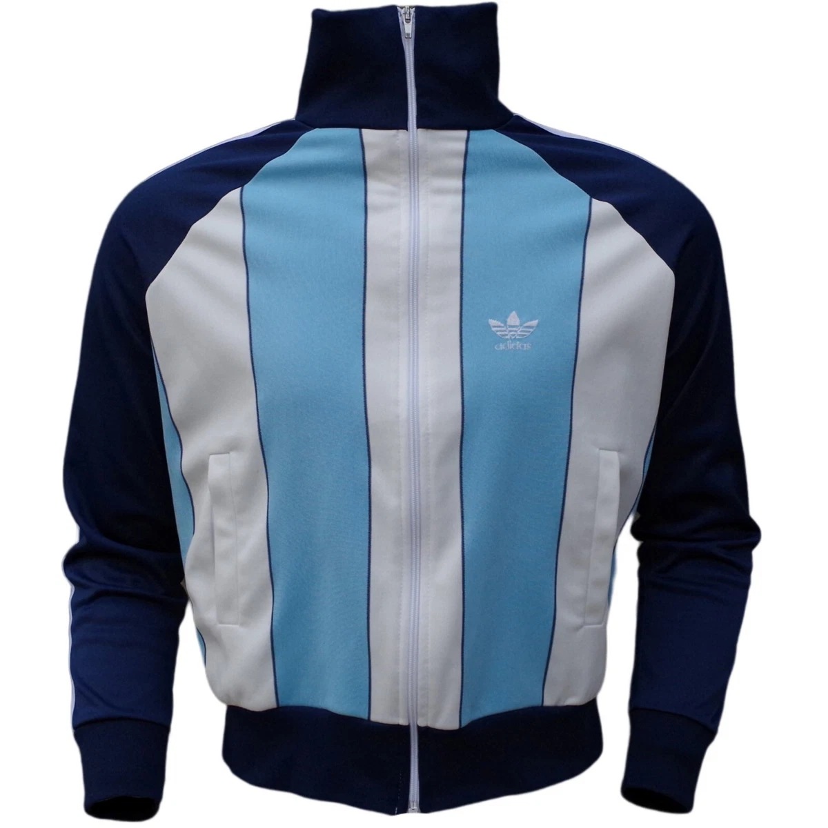 Vintage, Adidas Ventex Made in France Track Jacket White Blue