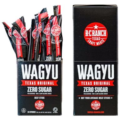 R-C Ranch - Wagyu Premium Beef Stick - 24ct/1oz - Texas Original - Zero Sugar...