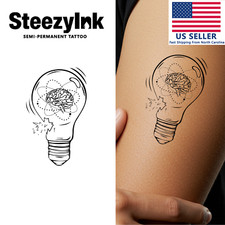 SteezyInk temporary tattoo Light Bulb Moment last upto 2 weeks 2 x 4 inch