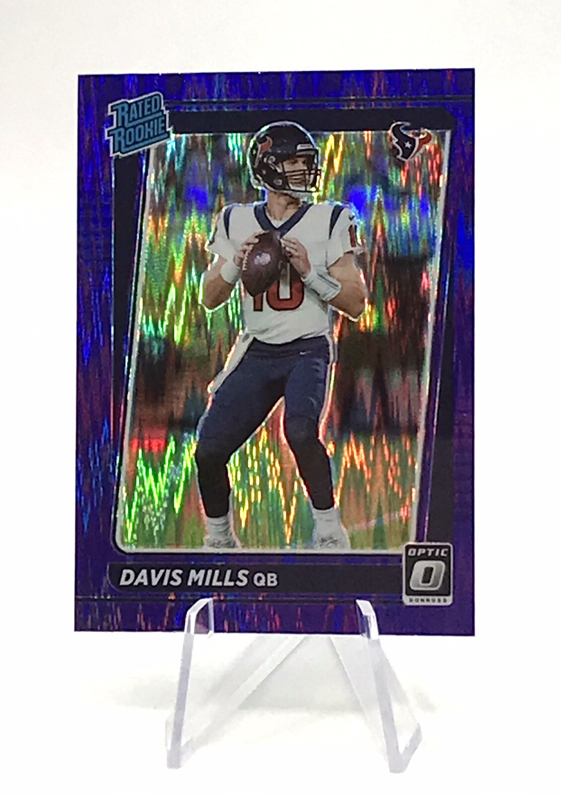DAVIS MILLS ROOKIE PURPLE SHOCK PRIZM 2021 PANINI DONRUSS OPTIC -TEXANS - #222