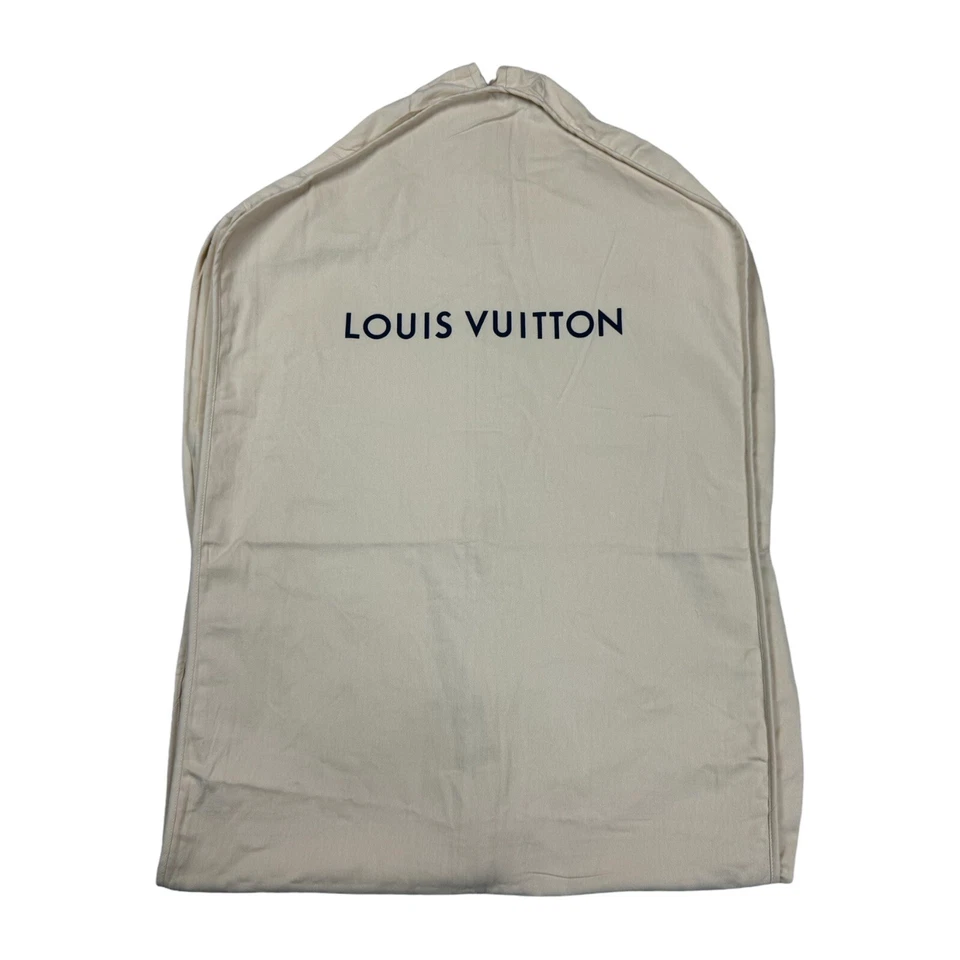 Autêntica bolsa de viagem dobrável Louis Vuitton 60”x23” bege lona com zíper bolsa de vestuário - Imagem 4 de 4