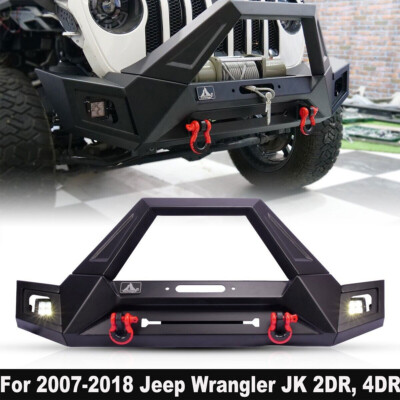 Front Bumper For Jeep 2007-2018 Wrangler JK 2018-2024 JL 2019-2024 Gladiator JT