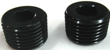 Pipe Plugs 1/2" NPT w/ recessed allan head Pair of  Black anodized aluminum 2 pk