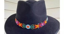 Beaded Hat Band Geometric Southwestern Pattern Cowboy Rode Handmade hatband