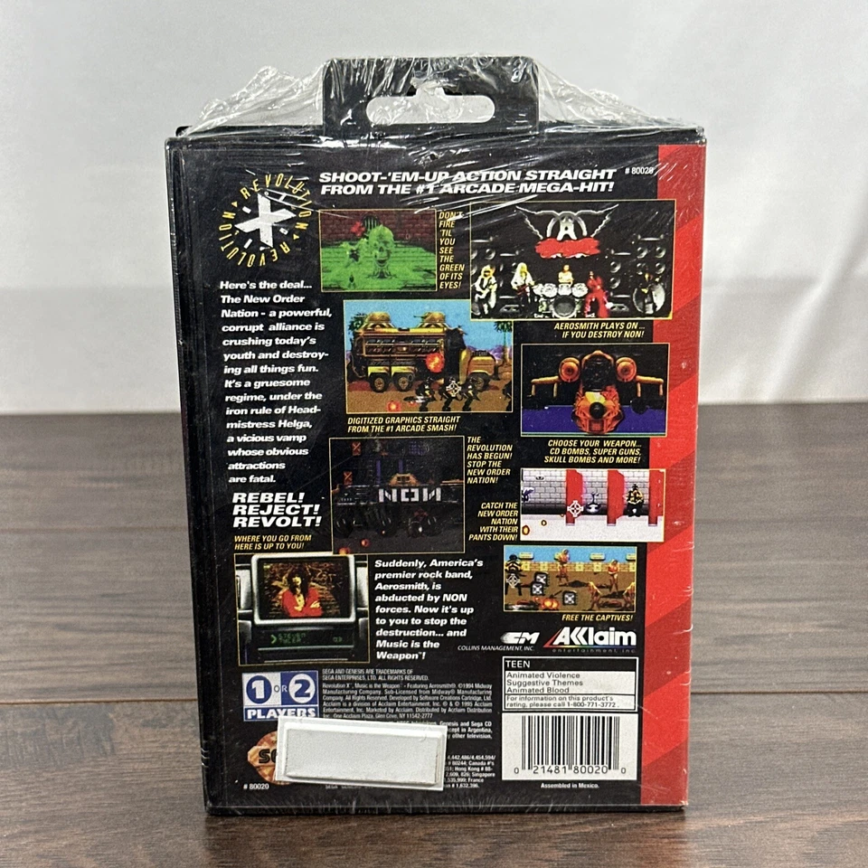 Revolution X Featuring Aerosmith (Sega Genesis, 1994) Sealed - Image 2 of 4