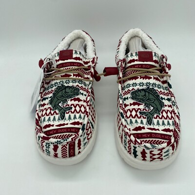 Hey Dude Wally Merry Fishmas Sweater Shoes Christmas Red  display picture 1