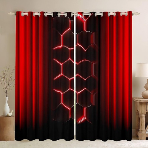 Abstract Ombre Window Curtains for Bedroom Living Room Honeycomb Window Drape...
