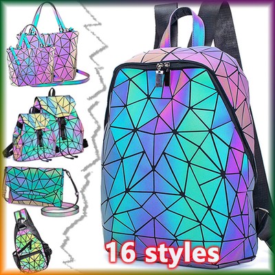 luminous holographic backpack