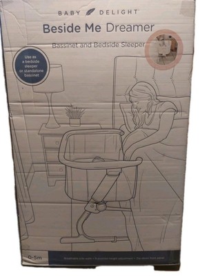 Beside Me Dreamer Bassinet in Peony Pink - 6 Height Adjustments for Easy Access