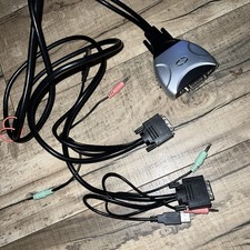 2 Port KVM Switch 1920 X 1200 - DVI W/ Audio and USB 2.0 Hub Display/ Scree...