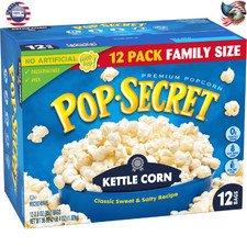 Pop Secret Popcorn, Kettle Corn Microwave Popcorn, 3 oz Sharing Bags, 12 Ct