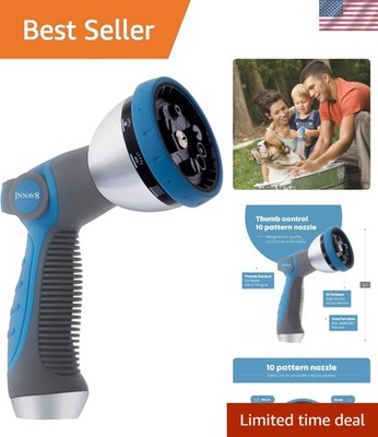 High Pressure Garden Hose Spray Nozzle - Leak-Free with 10 Versatile Patterns
