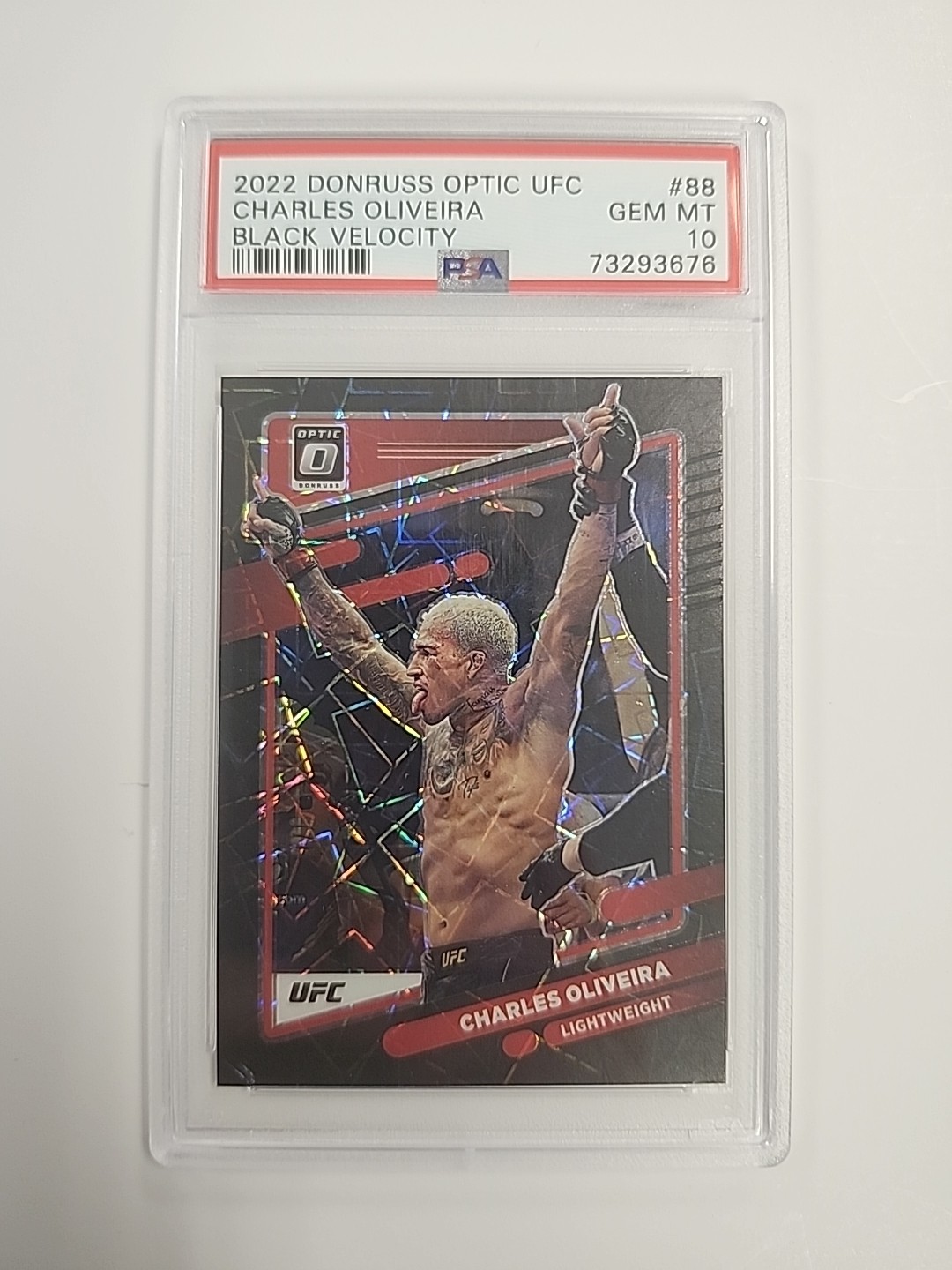 2022 Donruss Optic UFC #88 Charles Oliveira Black Velocity 1/39 PSA 10