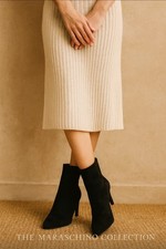 Amazon Essentials Women’s Black Faux Suede Stiletto Ankle Boots | Size 10 | NWT