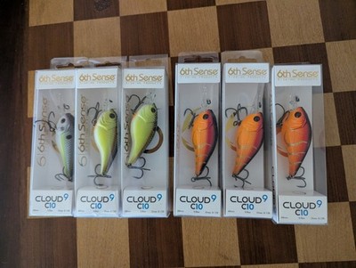 Lot 6x 6TH SENSE CLOUD 9 C10 Crankbaits Dive 8-12ft Stable Action Lifelike NEW