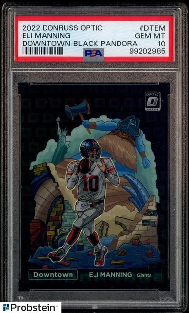 2022 Donruss Optic Downtown Black Pandora Eli Manning Giants /25 PSA 10 GEM MINT