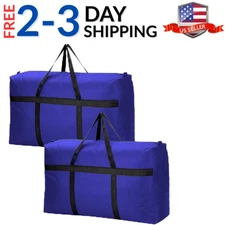 2 Pack 100L Extra Large Storage Bags, Big Moving Bags with Strong Zippers Pac...