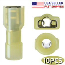10pcs Nylon Female Spade Terminals 1/4" Insulated Crimp 12-10AWG Wire Connectors