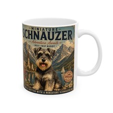 Miniature Schnauzer Mug Schnauzer Dog Lover Gift Vintage Retro Travel Poster