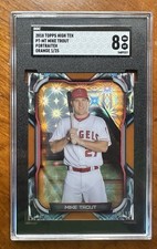 2018 Topps High Tek PortraiTEK Orange 1/25 MIKE TROUT SGC 8 Angels BEAUTIFUL!