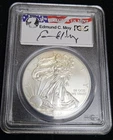 2013 W Burnished Silver Eagle PCGS SP70 Edmund Moy Hand Signed Label