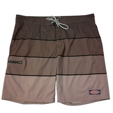Vineyard Vines Performance Board Shorts Mens 36 Brown Striped Color Block Swim