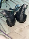She&In Size 40 Black Rhine Stone Open Toe Stilllettos Heels — photo 2