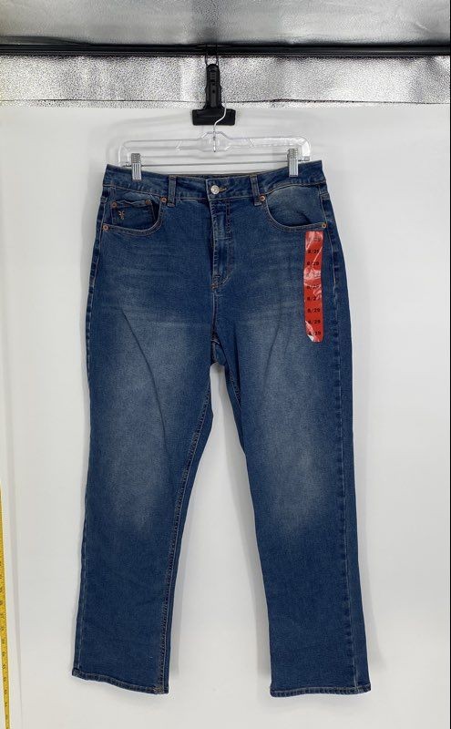 Frye Womens Blue Denim Medium Wash Coin Pocket Straight Leg Jeans Size 8