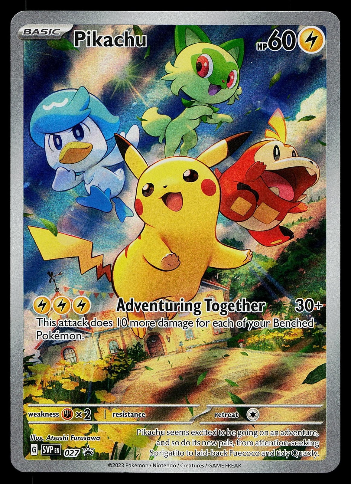Pokemon Card - Pikachu Scarlet & Violet Promo 027 Holo Promo