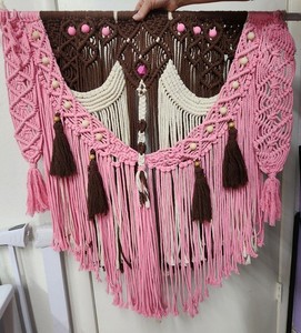 Handmade Macrame Wall Hanging Boho Style 26 x 32 Inch Wall Decor