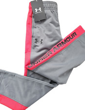 Boys Kids Youth Under Armour Pants NEW Pitch Gray/Red Size 5