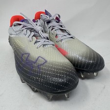 Under Armour Blur Select Low MC Football Cleats Grey Purple Red 3025123-100 Wm 8