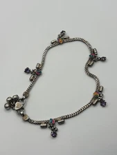 Designer Vintage Sterling Silver Anklet CM70 SU  10in 15.7g -Beautiful Design-