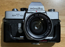 Minolta SRT-101 35mm SLR Film Camera with Extra Lenses, Gear, Manuals, Cases