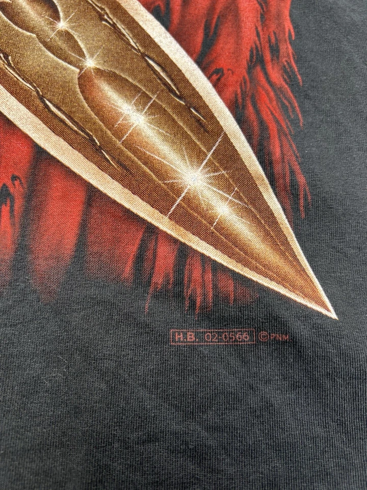 Camiseta De Colección Y2K Años 2000 Hero Buff Parca Calavera Cadenas Doble Cara Talla M Foto 3 de 4